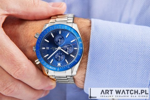 Zegarek Męski Giewont Chronograph Sapphire Srebrno Niebieski GW8720-B3