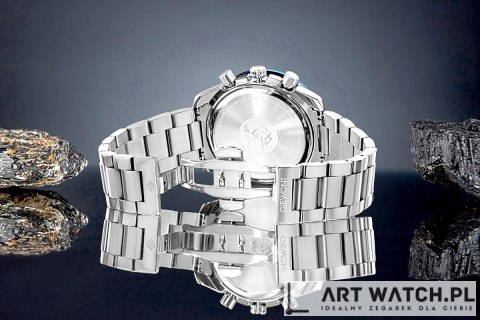 Zegarek Męski Giewont Chronograph Sapphire Srebrno Niebieski GW8720-B3