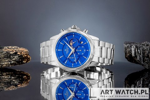 Zegarek Męski Giewont Chronograph Sapphire Srebrno Niebieski GW9460-B3