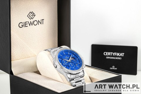 Zegarek Męski Giewont Chronograph Sapphire Srebrno Niebieski GW9460-B3