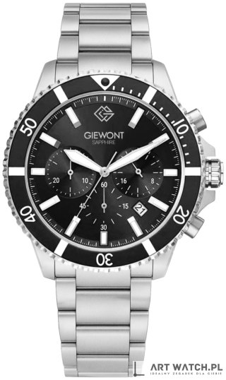 Zegarek Męski Giewont Chronograph Sapphire Srebrny GW3970-B2