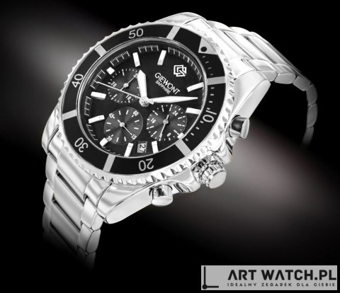 Zegarek Męski Giewont Chronograph Sapphire Srebrny GW3970-B2