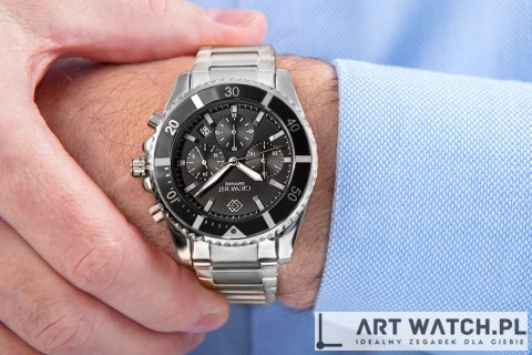 Zegarek Męski Giewont Chronograph Sapphire Srebrny GW3970-B2