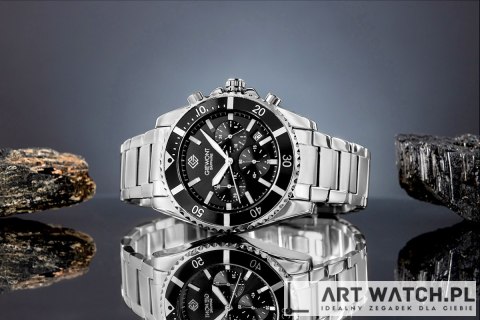 Zegarek Męski Giewont Chronograph Sapphire Srebrny GW3970-B2
