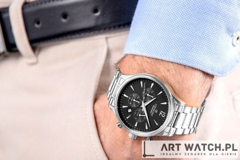 Zegarek Męski Giewont Chronograph Sapphire Srebrny GW6310-B2