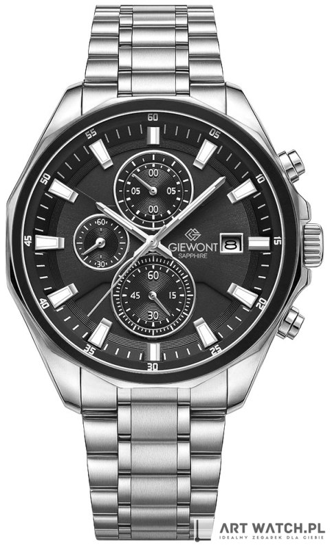 Zegarek Męski Giewont Chronograph Sapphire Srebrny GW7290-B2