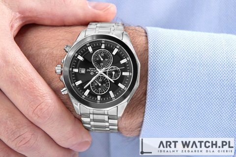 Zegarek Męski Giewont Chronograph Sapphire Srebrny GW7290-B2