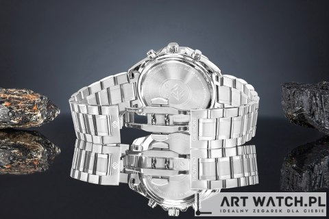 Zegarek Męski Giewont Chronograph Sapphire Srebrny GW7290-B2