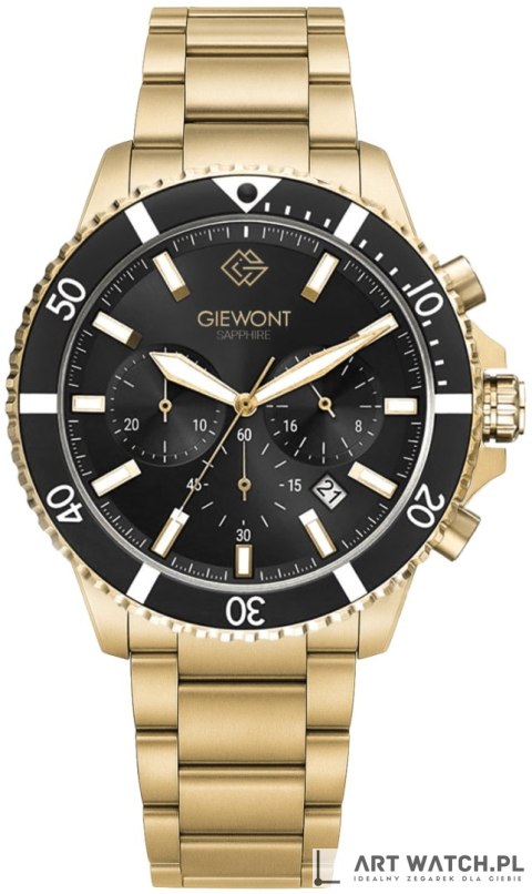 Zegarek Męski Giewont Chronograph Sapphire Złoto Czarny GW3970-B7