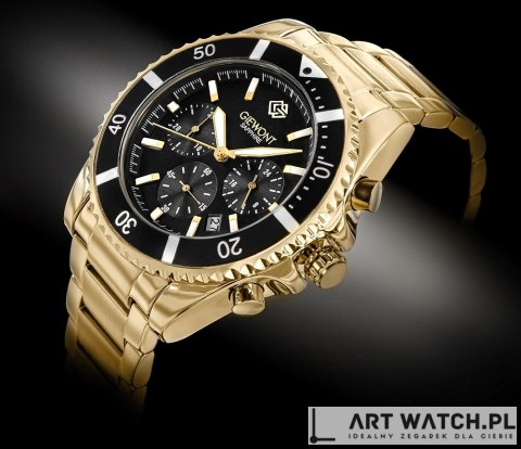 Zegarek Męski Giewont Chronograph Sapphire Złoto Czarny GW3970-B7
