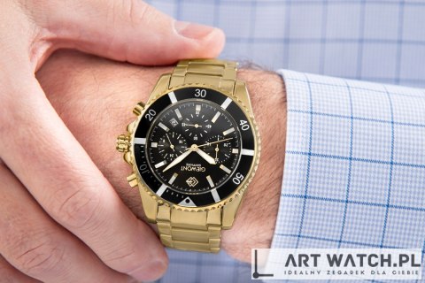 Zegarek Męski Giewont Chronograph Sapphire Złoto Czarny GW3970-B7