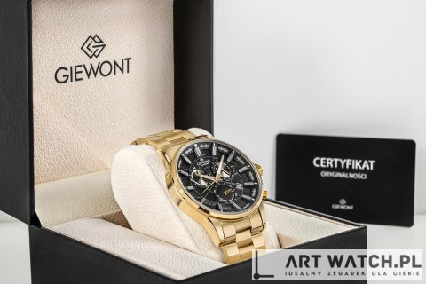 Zegarek Męski Giewont Chronograph Sapphire Złoto Czarny GW4580-B4