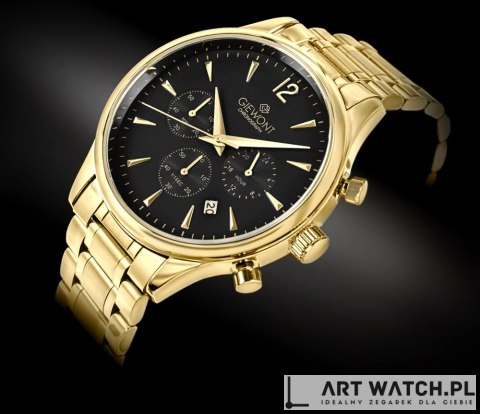 Zegarek Męski Giewont Chronograph Sapphire Złoto Czarny GW6310-B4