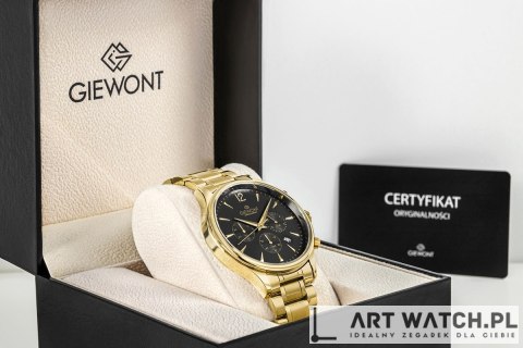 Zegarek Męski Giewont Chronograph Sapphire Złoto Czarny GW6310-B4