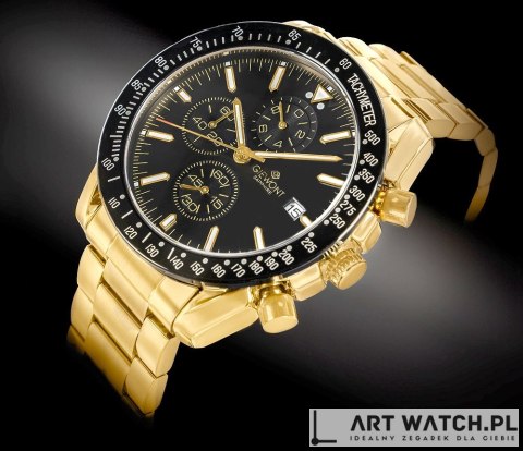 Zegarek Męski Giewont Chronograph Sapphire Złoto Czarny GW8720-B4