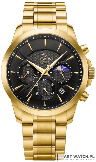 Zegarek Męski Giewont Chronograph Sapphire Złoto Czarny GW9460-B4