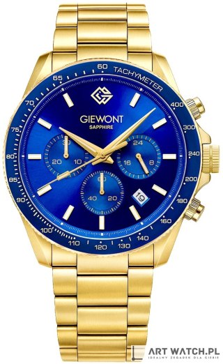 Zegarek Męski Giewont Chronograph Sapphire Złoto Niebieski GW3520-B5