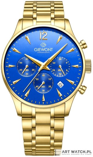 Zegarek Męski Giewont Chronograph Sapphire Złoto Niebieski GW6310-B5