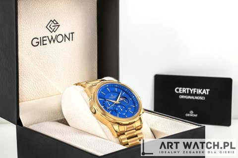 Zegarek Męski Giewont Chronograph Sapphire Złoto Niebieski GW9460-B5