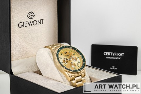 Zegarek Męski Giewont Chronograph Sapphire Złoto Zielony GW3520-B6