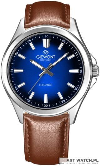 Zegarek Męski Giewont Elegance Sapphire Brązowo Niebieski GW5160-A4