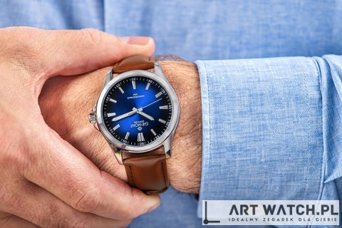 Zegarek Męski Giewont Elegance Sapphire Brązowo Niebieski GW5160-A4