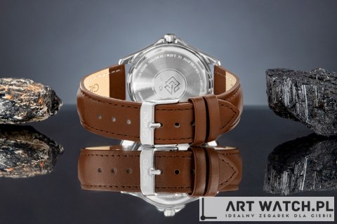 Zegarek Męski Giewont Elegance Sapphire Brązowo Niebieski GW5160-A4