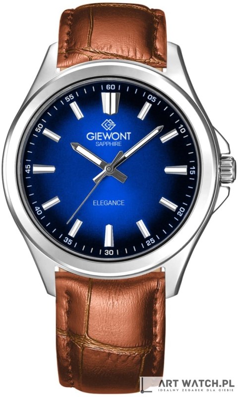 Zegarek Męski Giewont Elegance Sapphire Brązowo Niebieski GW5160-A7