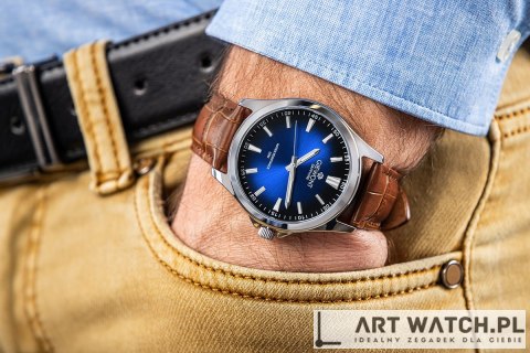 Zegarek Męski Giewont Elegance Sapphire Brązowo Niebieski GW5160-A7