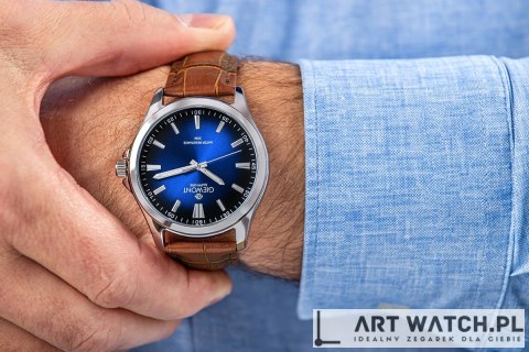 Zegarek Męski Giewont Elegance Sapphire Brązowo Niebieski GW5160-A7