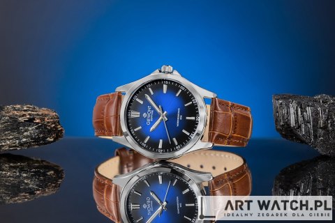 Zegarek Męski Giewont Elegance Sapphire Brązowo Niebieski GW5160-A7