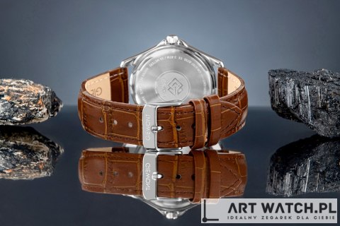 Zegarek Męski Giewont Elegance Sapphire Brązowo Niebieski GW5160-A7
