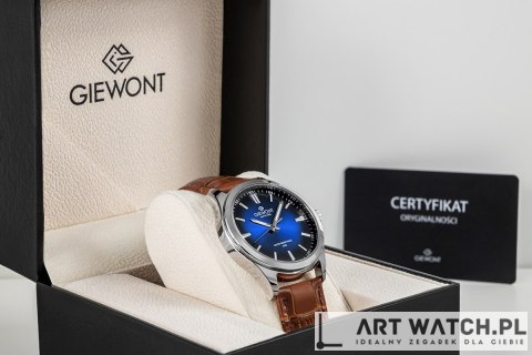 Zegarek Męski Giewont Elegance Sapphire Brązowo Niebieski GW5160-A7