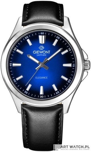 Zegarek Męski Giewont Elegance Sapphire Czarno Niebieski GW5160-A3