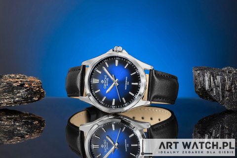 Zegarek Męski Giewont Elegance Sapphire Czarno Niebieski GW5160-A3