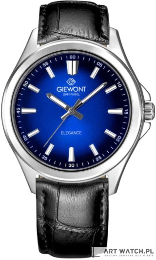 Zegarek Męski Giewont Elegance Sapphire Czarno Niebieski GW5160-A6