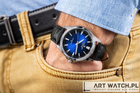 Zegarek Męski Giewont Elegance Sapphire Czarno Niebieski GW5160-A6