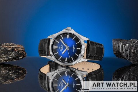 Zegarek Męski Giewont Elegance Sapphire Czarno Niebieski GW5160-A6
