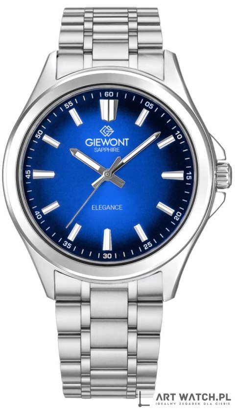 Zegarek Męski Giewont Elegance Sapphire Srebrno Niebieski GW5160-B3