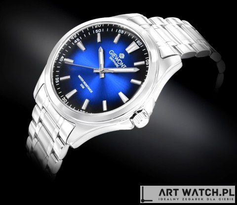 Zegarek Męski Giewont Elegance Sapphire Srebrno Niebieski GW5160-B3