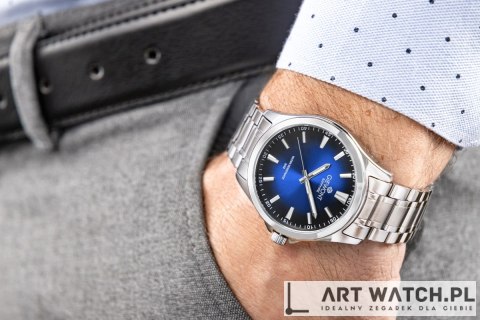 Zegarek Męski Giewont Elegance Sapphire Srebrno Niebieski GW5160-B3