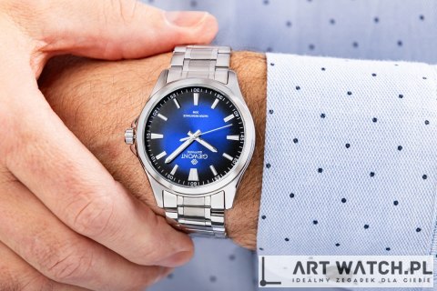 Zegarek Męski Giewont Elegance Sapphire Srebrno Niebieski GW5160-B3
