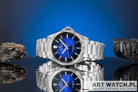 Zegarek Męski Giewont Elegance Sapphire Srebrno Niebieski GW5160-B3