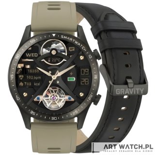 Smartwatch Gravity Czarny 2 Paski GT10-2