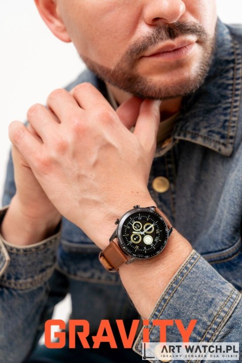 Smartwatch Gravity Czarny 2 Paski GT10-4