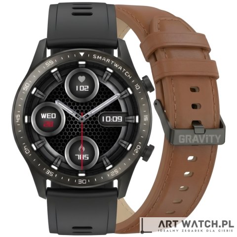Smartwatch Gravity Czarny 2 Paski GT10-4