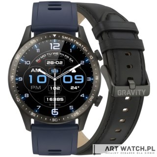 Smartwatch Gravity Czarny 2 Paski GT10-5