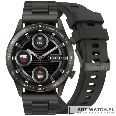 Smartwatch Gravity Czarny Bransoleta i Pasek GT10-1