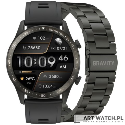 Smartwatch Gravity Czarny Bransoleta i Pasek GT10-1