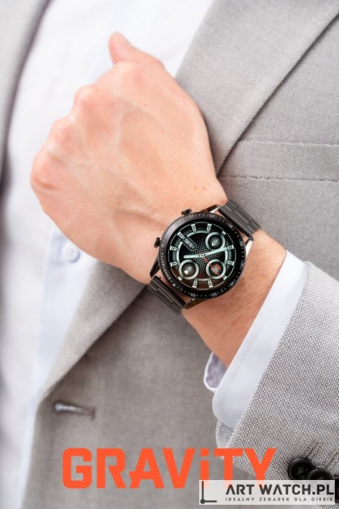 Smartwatch Gravity Czarny Bransoleta i Pasek GT10-1